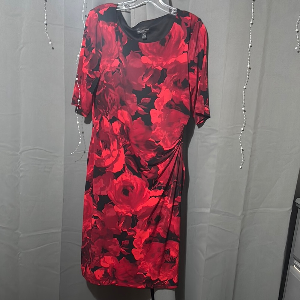 Connected Apparel 3/4 sleeve floral dress